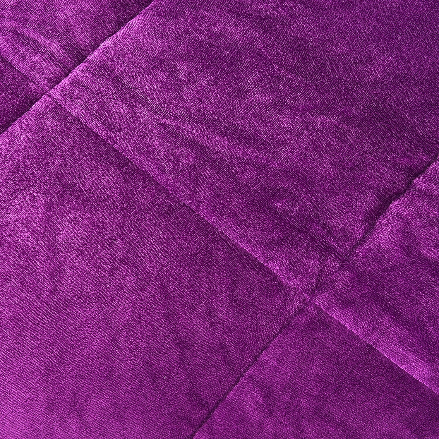 3 Piece Set - Super Soft and Plush King Size Flannel Sherpa Comforter (Size 220x225 Cm) and 2 Pillow Cases (50x70+5 Cm)- Purple