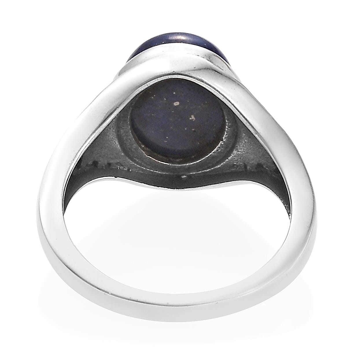 Artisan Craft Lapis Lazuli (Ovl) Ring in Oxidised Sterling Silver 4.93 Ct.