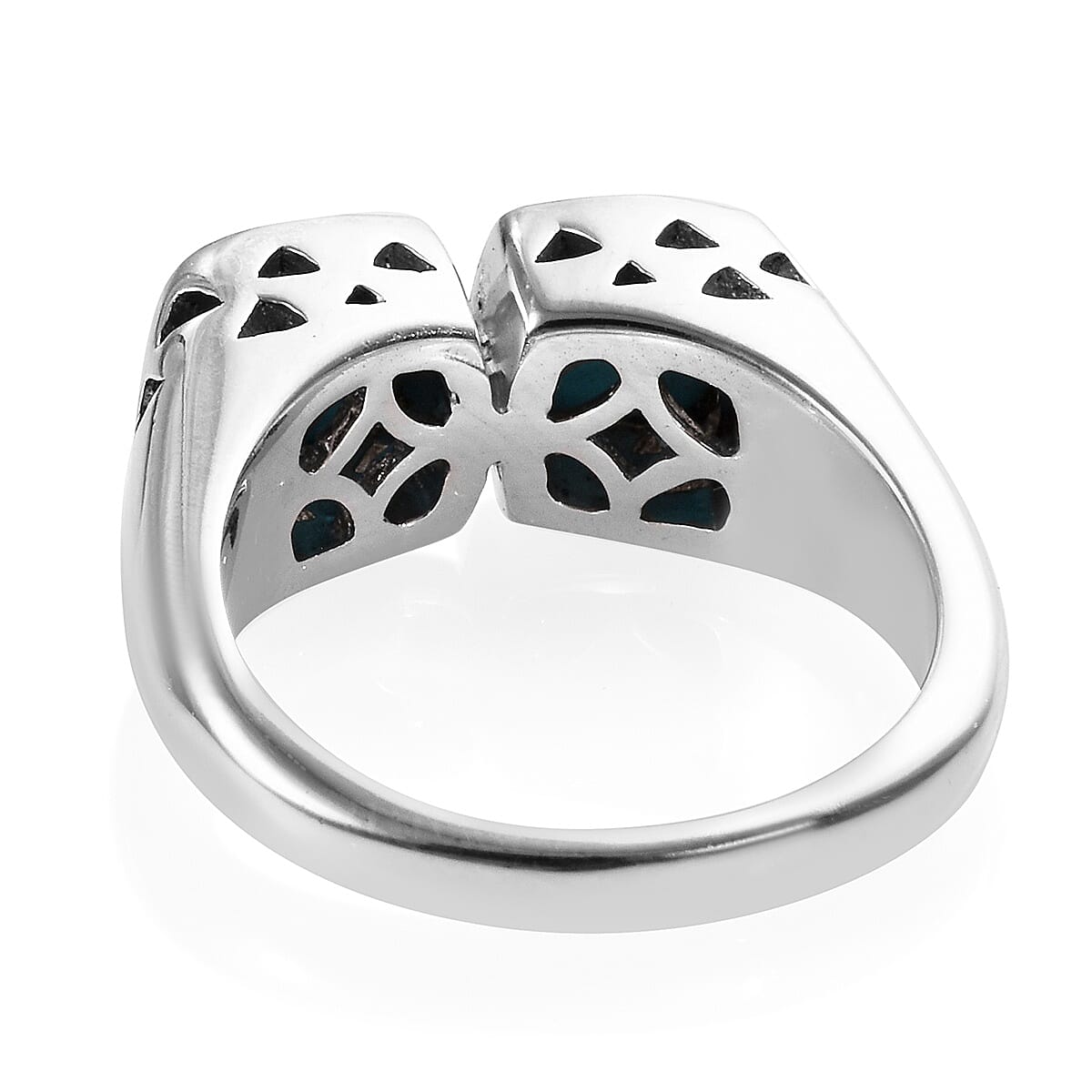 Arizona Sleeping Beauty Turquoise (Cush) Ring in Platinum Overlay Sterling Silver 1.50 Ct, Silver wt 6.20 Gms