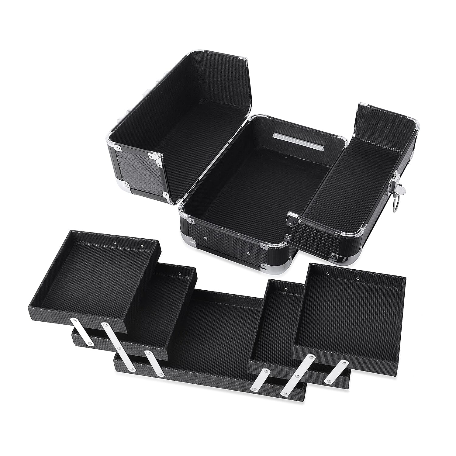 Extendable 4 Tier Vanity Case (Size 28x17x20 Cm) - Black