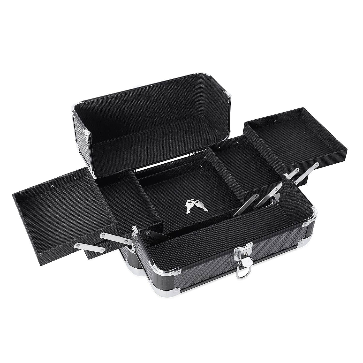 Extendable 4 Tier Vanity Case (Size 28x17x20 Cm) - Black