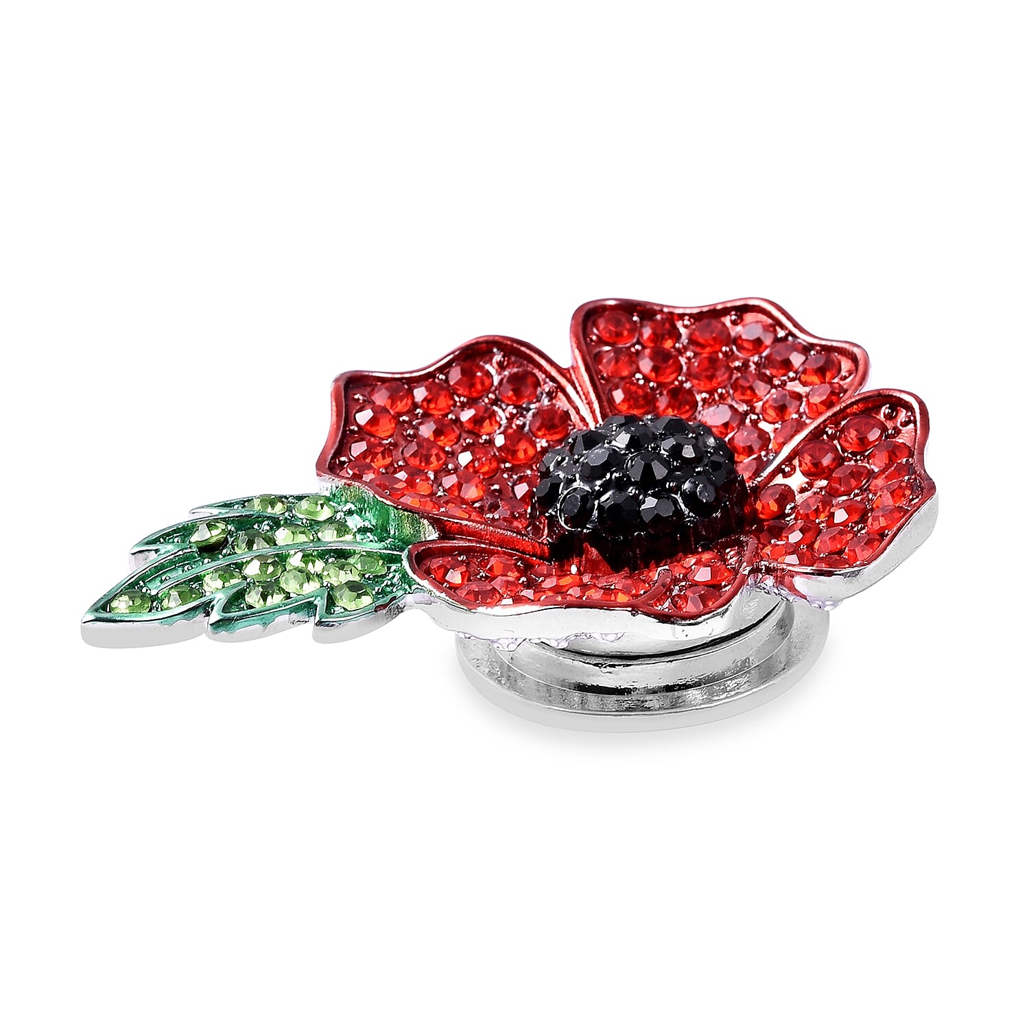 TJC Design Multi Colour Austrian Crsytal Enamelled Flower Magnetic Brooch