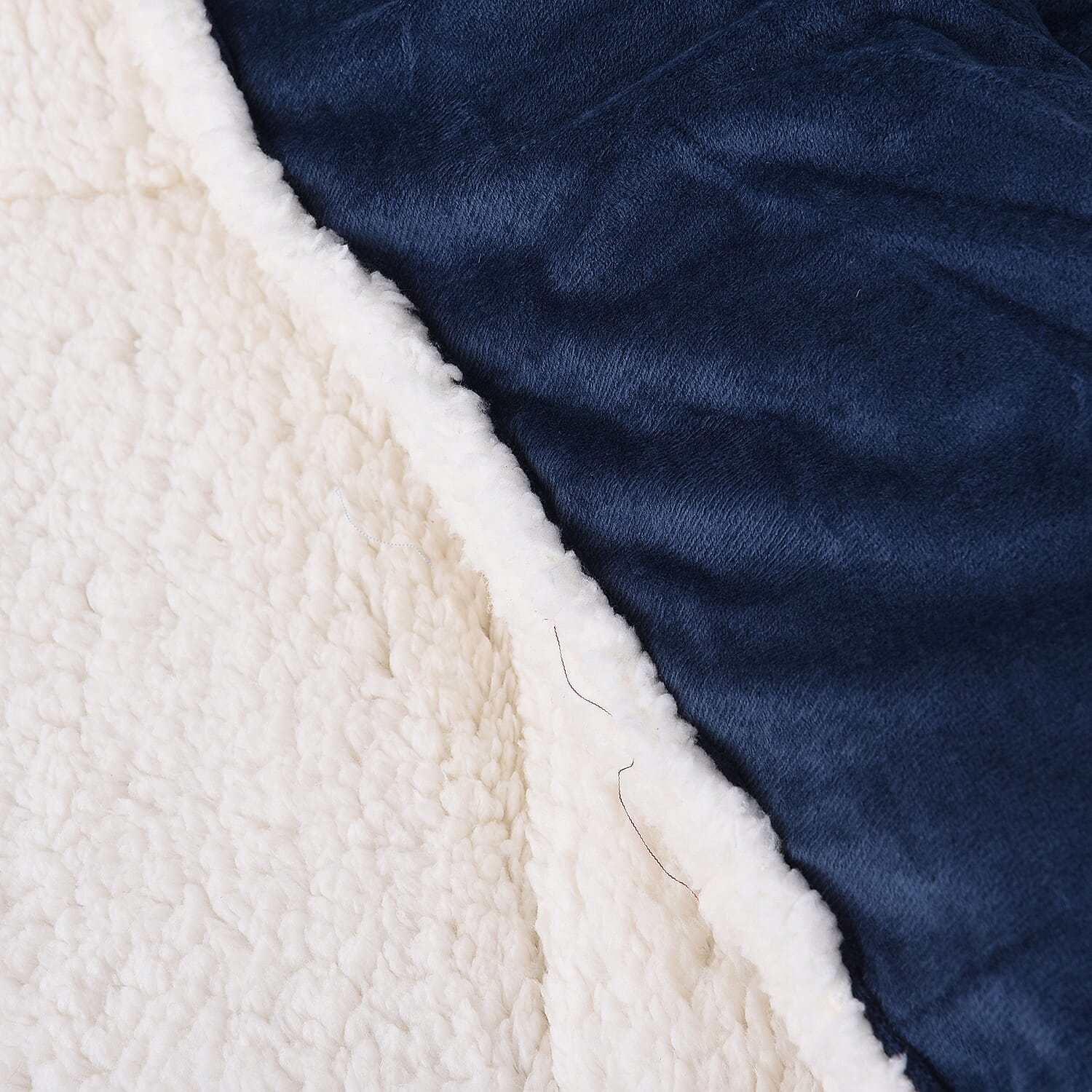 Leap Year Deal - Soft and Warm Sherpa Duvet Set with Microflannel Fitted Sheet (DOUBLE) and 2 Reversible Pillow Cases, Blue