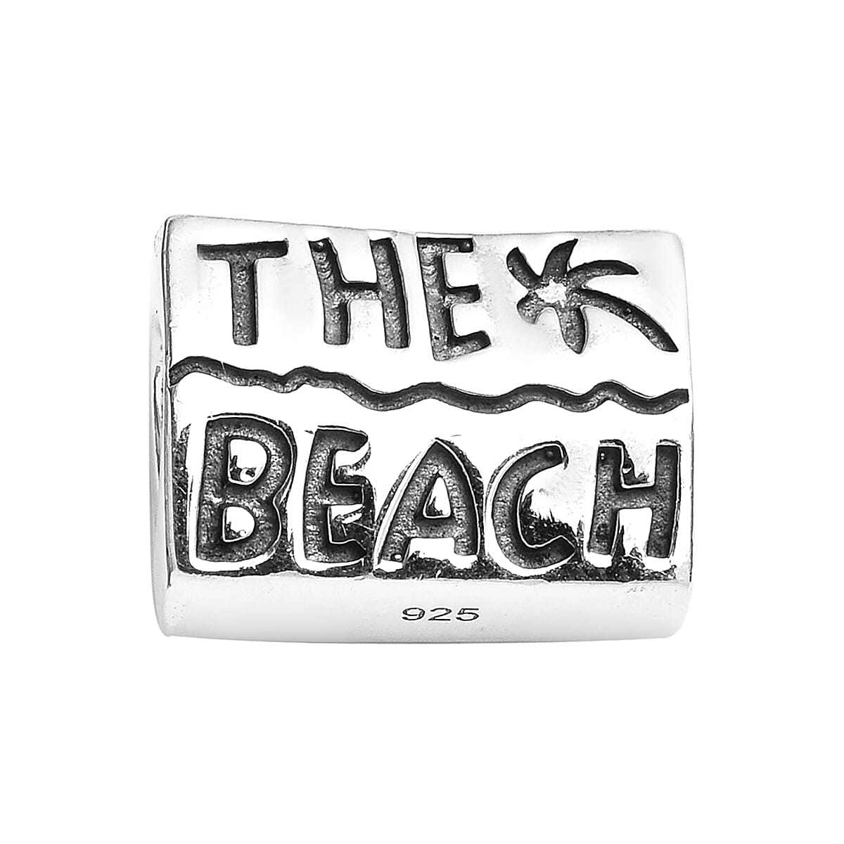 Charmes De Memoire Platinum Overlay Sterling Silver Beach Charm