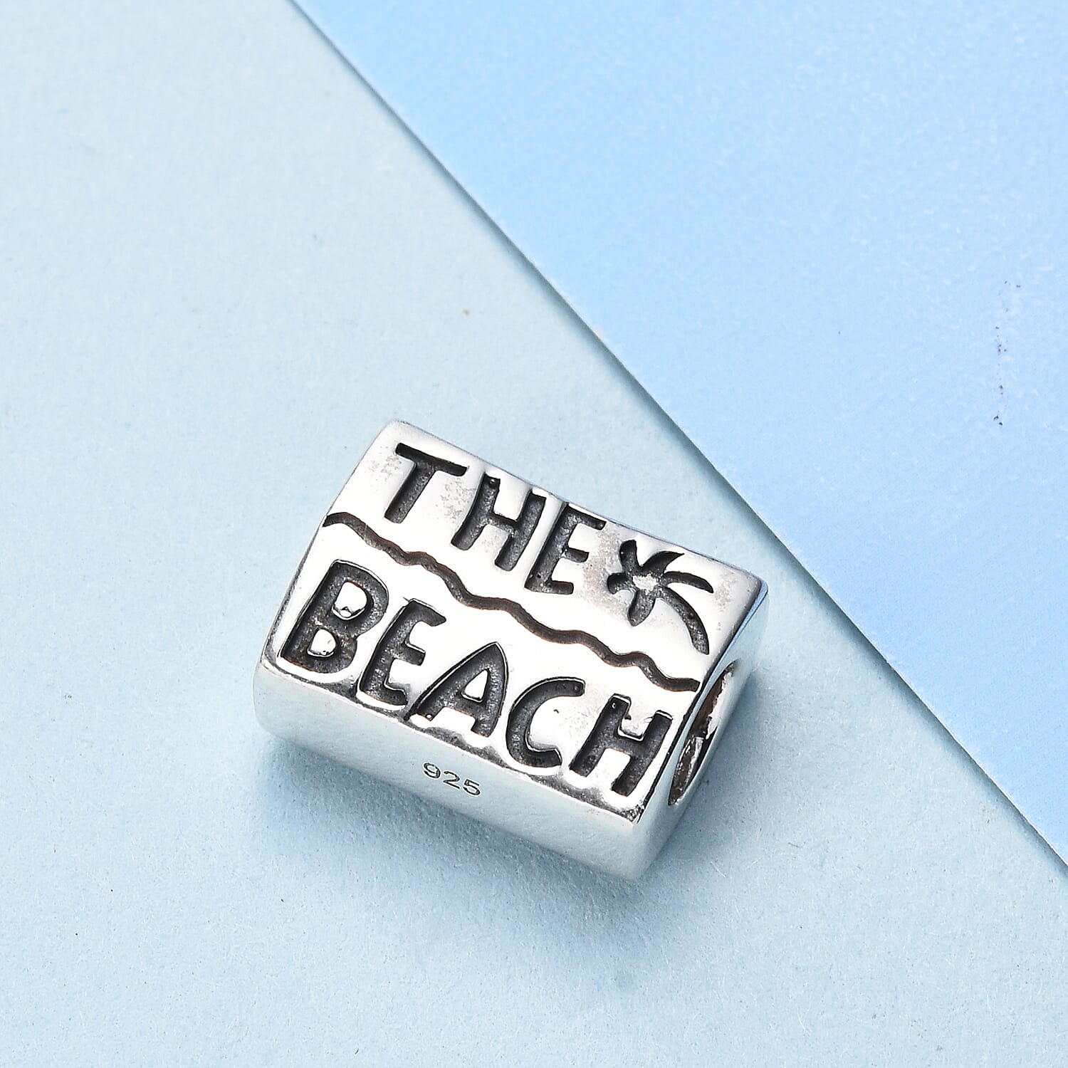 Charmes De Memoire Platinum Overlay Sterling Silver Beach Charm