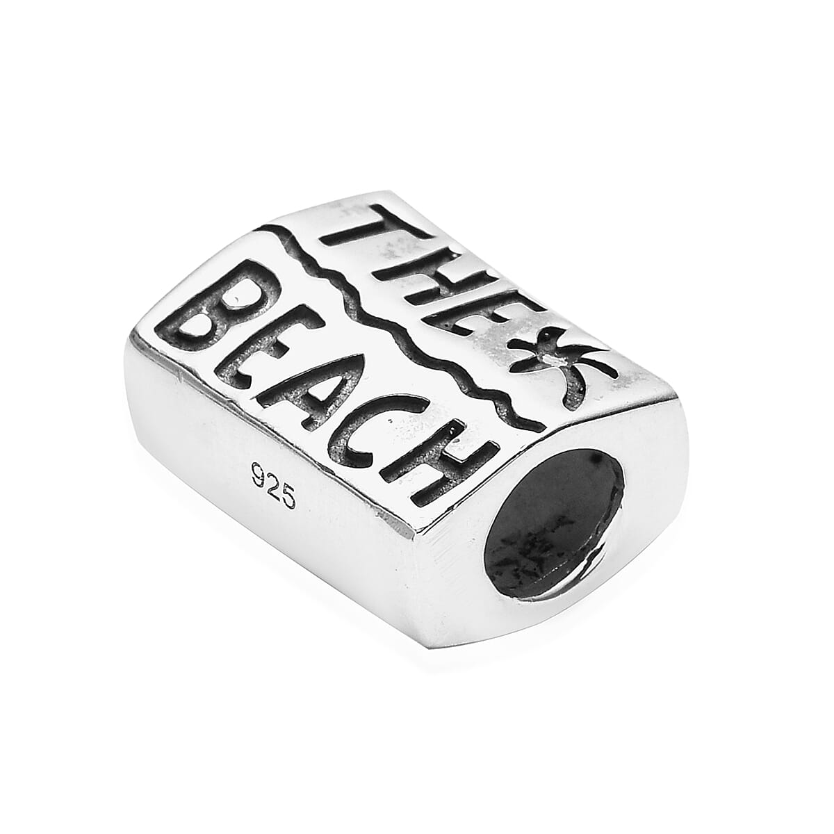 Charmes De Memoire Platinum Overlay Sterling Silver Beach Charm