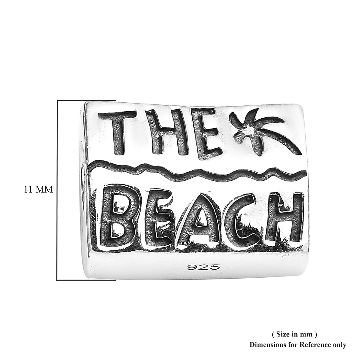 Charmes De Memoire Platinum Overlay Sterling Silver Beach Charm