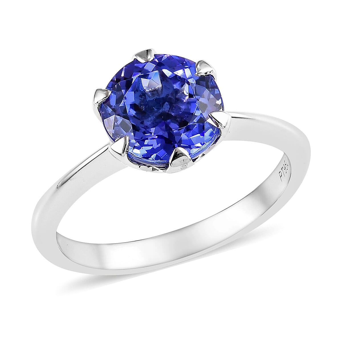 RHAPSODY 950 Platinum AAAA Tanzanite (Rnd 8 mm) Solitaire Ring 2.00 Ct.