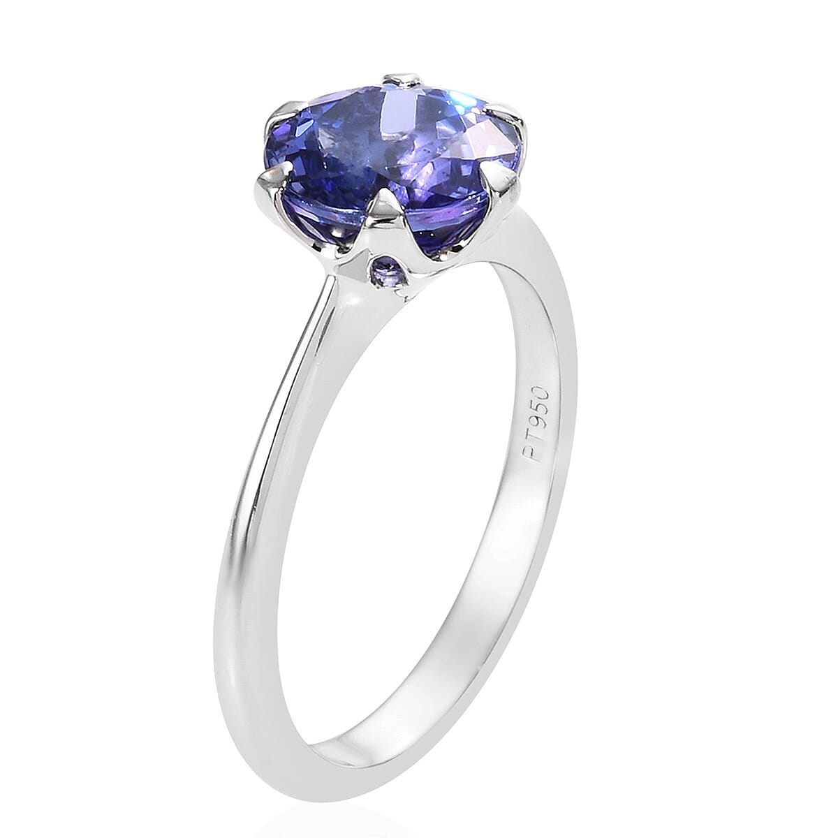 RHAPSODY 950 Platinum AAAA Tanzanite (Rnd 8 mm) Solitaire Ring 2.00 Ct.