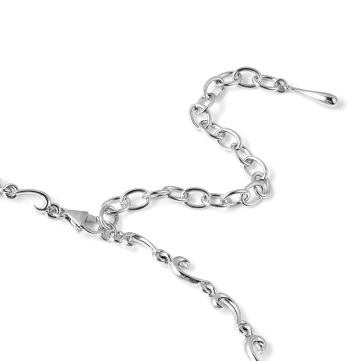 LucyQ Victorian Era Lace Collection - Rhodium Overlay Sterling Silver Drip Necklace (Size 18 with 4 inch Extender)