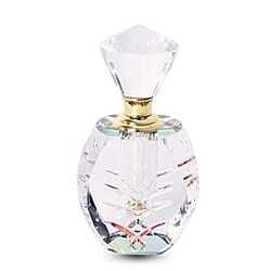 Carved Crystal Refillable Perfume Bottle with Colourful Base Size 11x5.8 mm