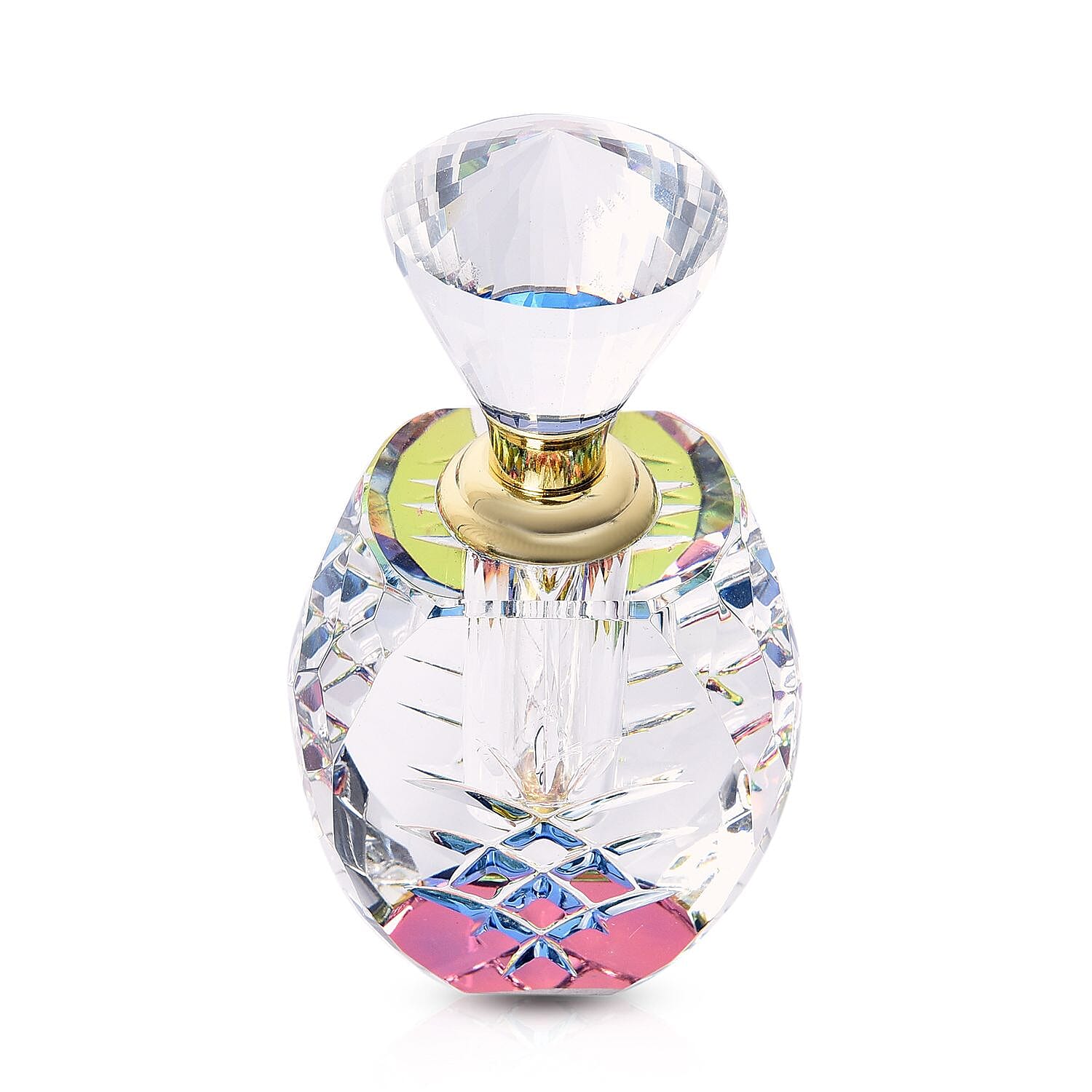 Oval Carved Crystal Refillable Perfume Bottle - 10ml