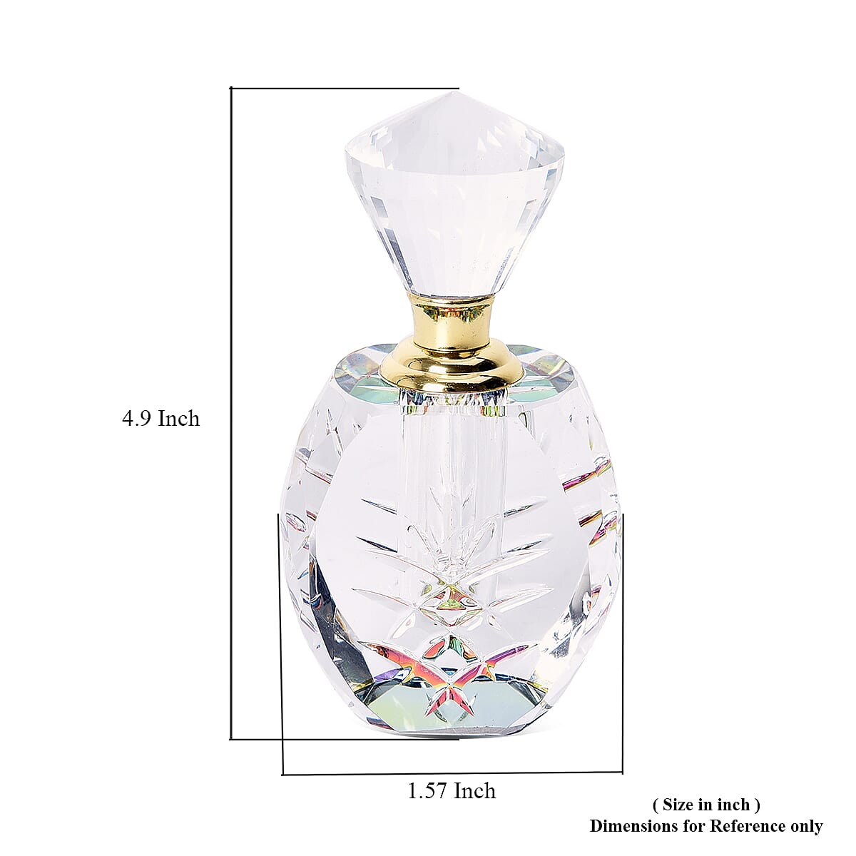 Oval Carved Crystal Refillable Perfume Bottle - 10ml