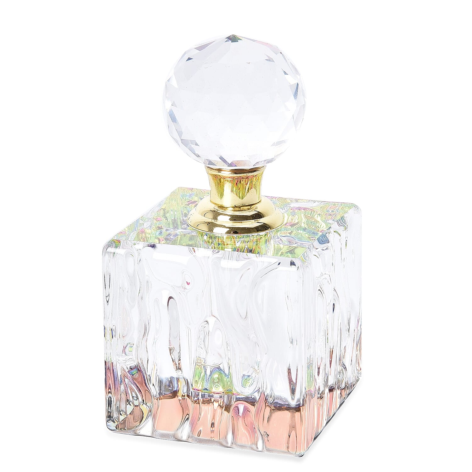 Square Shaped Carved Crystal Refillable Perfume Bottle 10ml