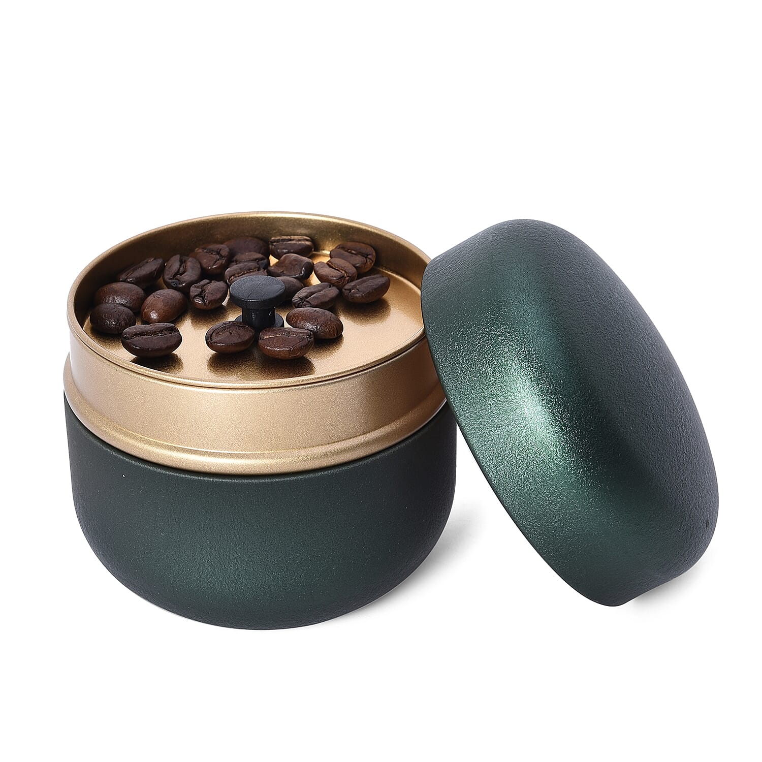 Coffee Scented Candle in Metal Container with Gift Box (Size 9x8 Cm) Made With Soybean Wax - Green