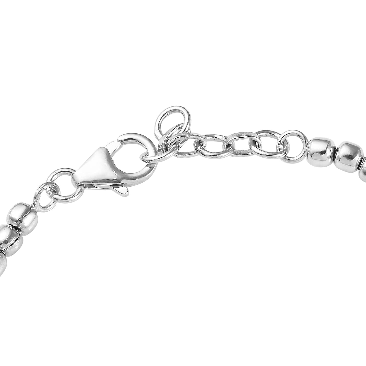 Red Diamond (Rnd) Bracelet (Size 7 with 0.50 inch Extender) in Platinum Overlay Sterling Silver 0.50 Ct, Silver wt 8.80 Gms