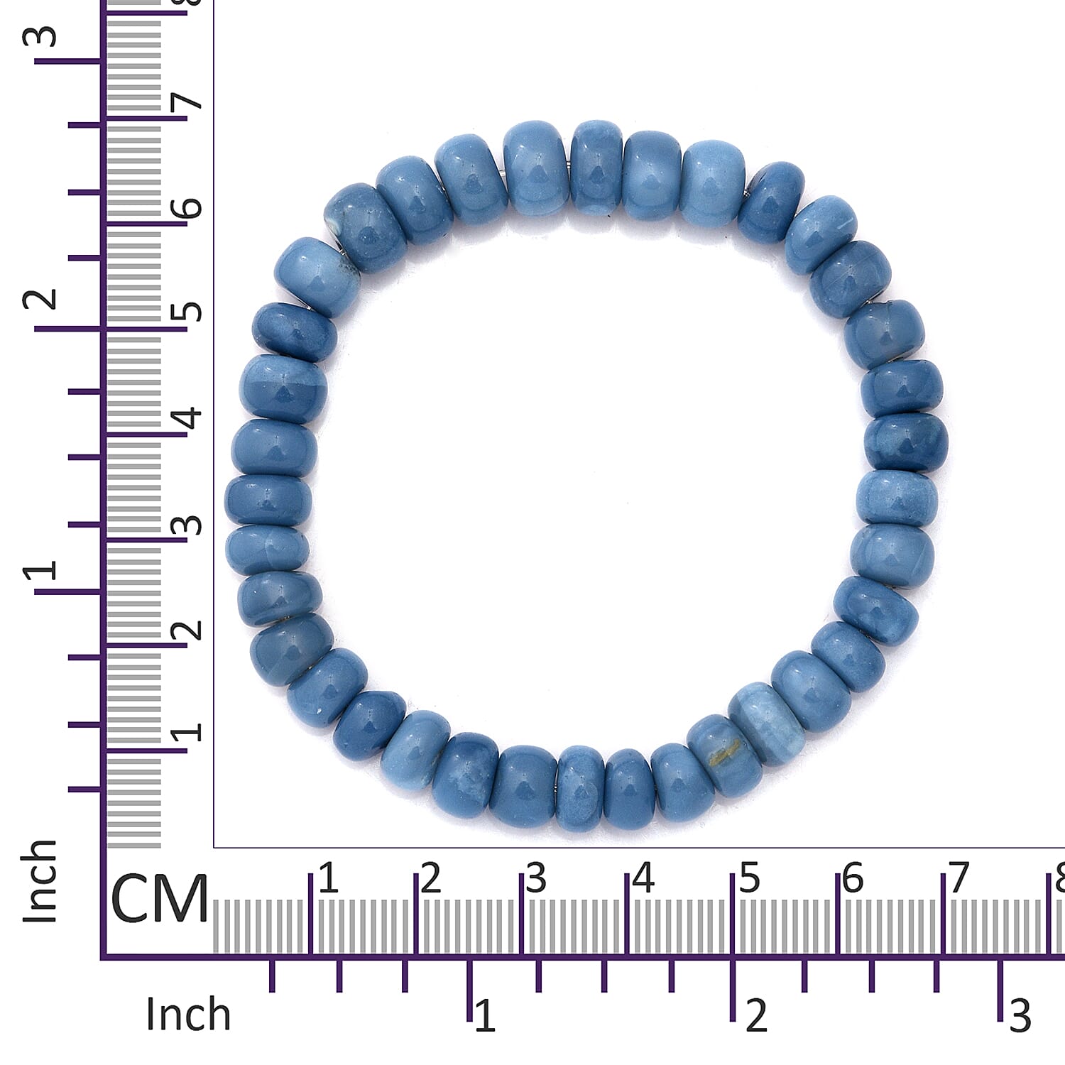 Peruvian Blue Opal Bracelet (Size 7) Carat wt. 90.00 Ct.