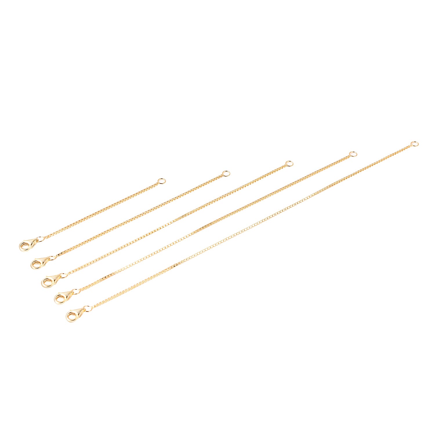 Set of 5 - Yellow Gold Overlay Sterling Silver Extender