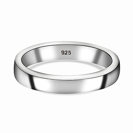 Platinum Overlay Sterling Silver Band Ring