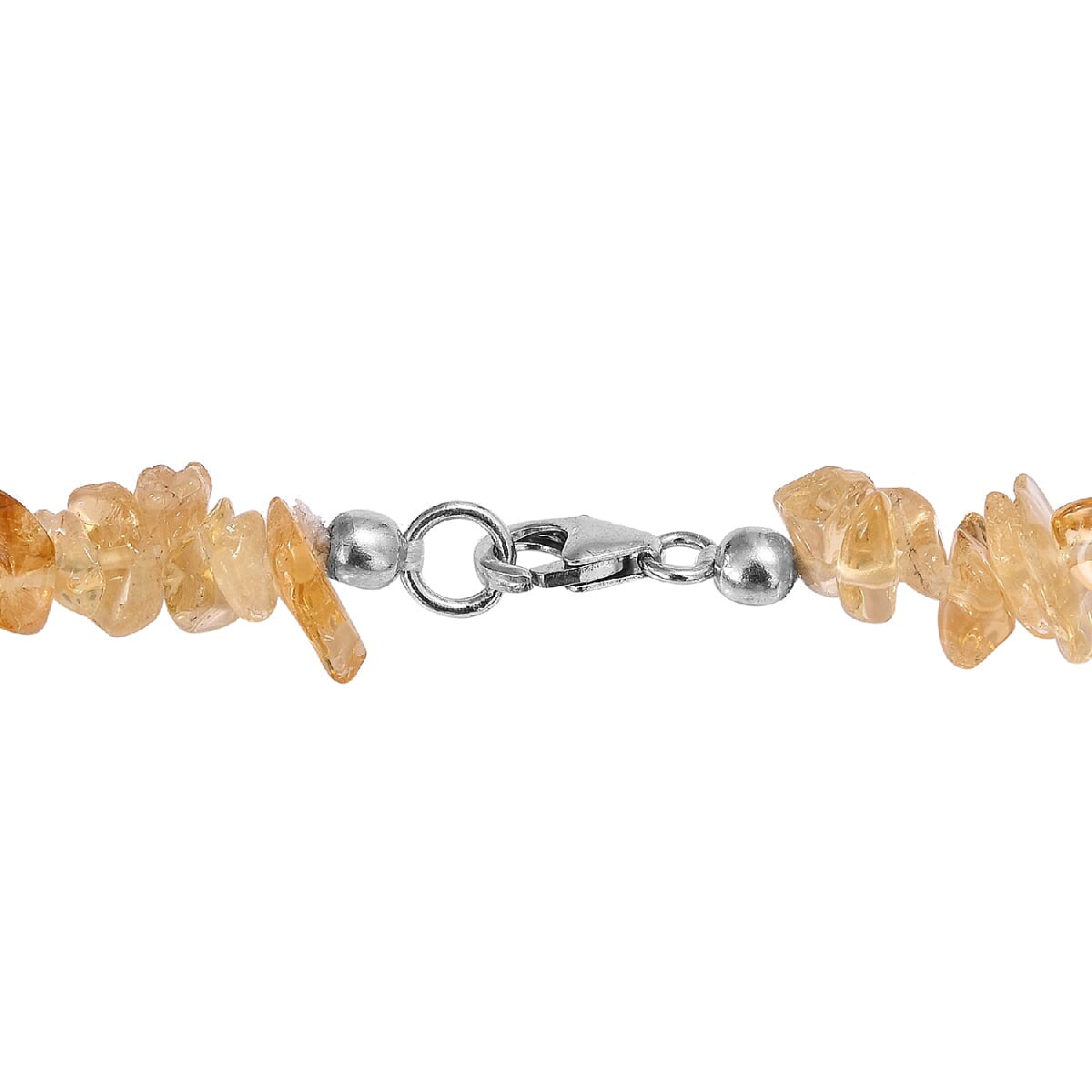 Citrine and Black Onyx Necklace (Size 20) with Lobster Lock in Sterling Silver 405.000 Ct.