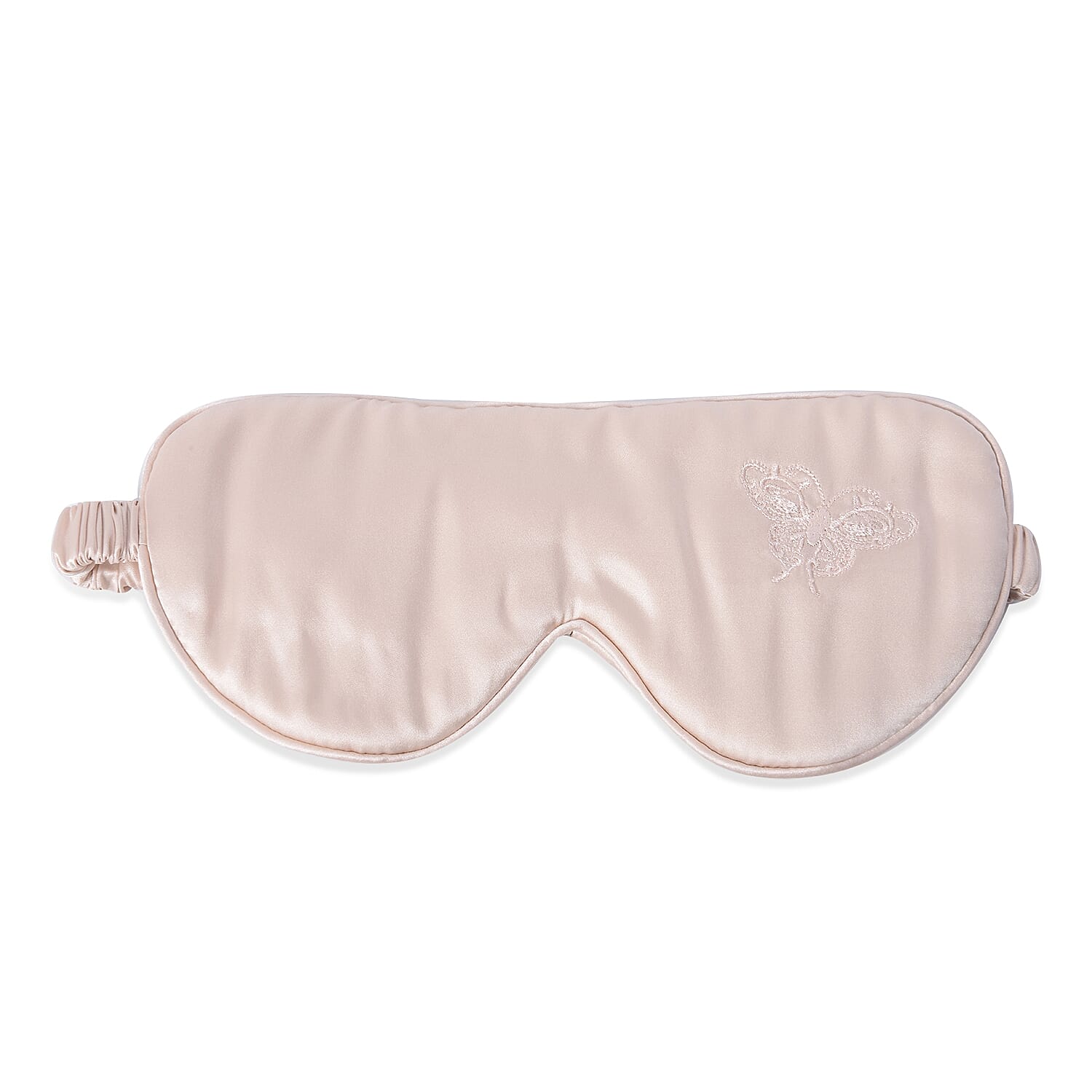 2 Piece Set - 100% Mulberry Silk Pillow Case (Size 50x75 Cm) and Eye Mask (Size 23.5x10.5 Cm) with Gift Box - Cream