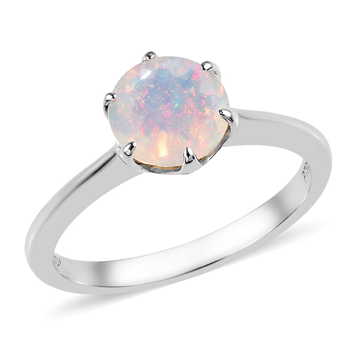 RHAPSODY 950 Platinum AAAA Ethiopian Welo Opal Solitaire Ring