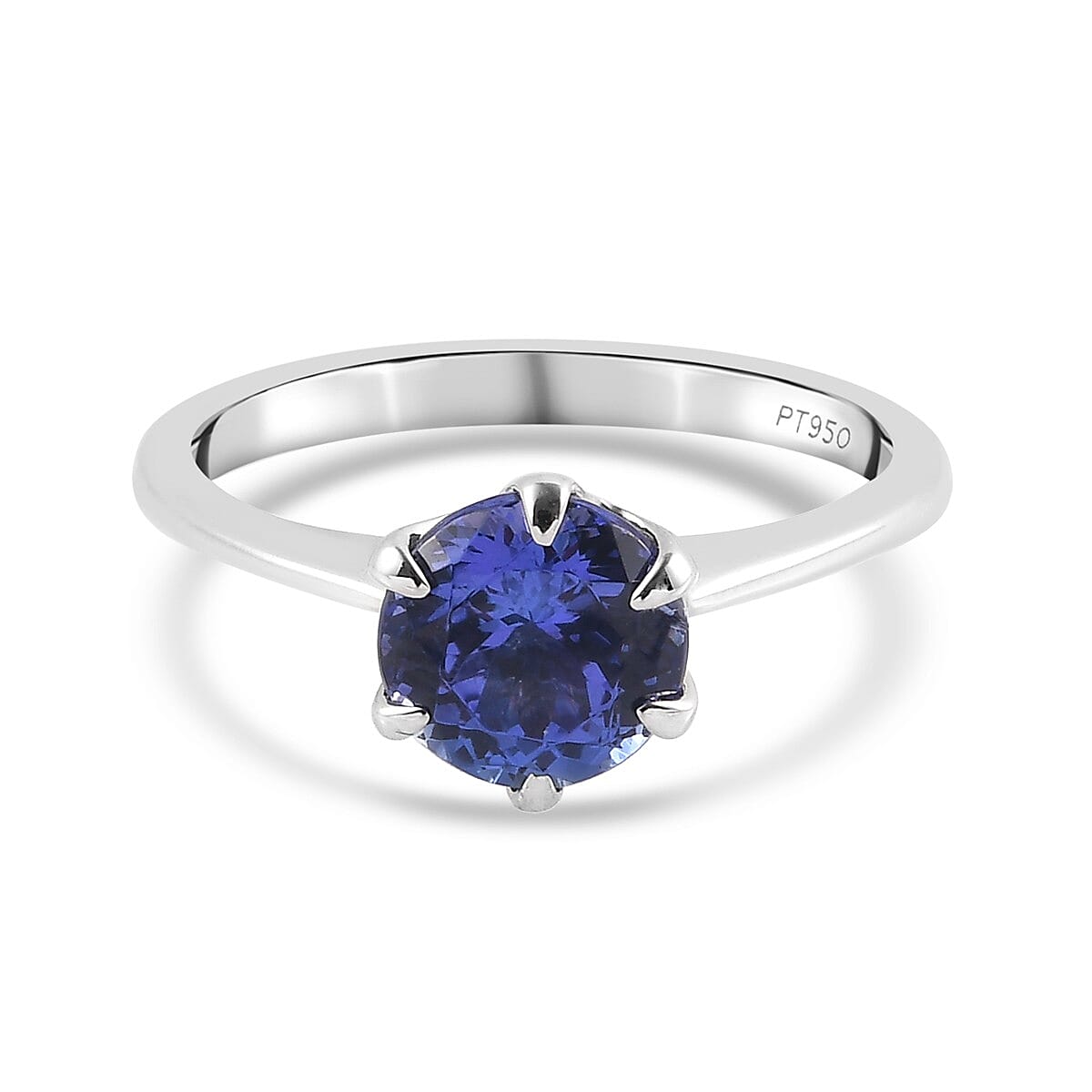 RHAPSODY 950 Platinum AAAA Tanzanite (Rnd 7 mm) Solitaire Ring 1.54 Ct.