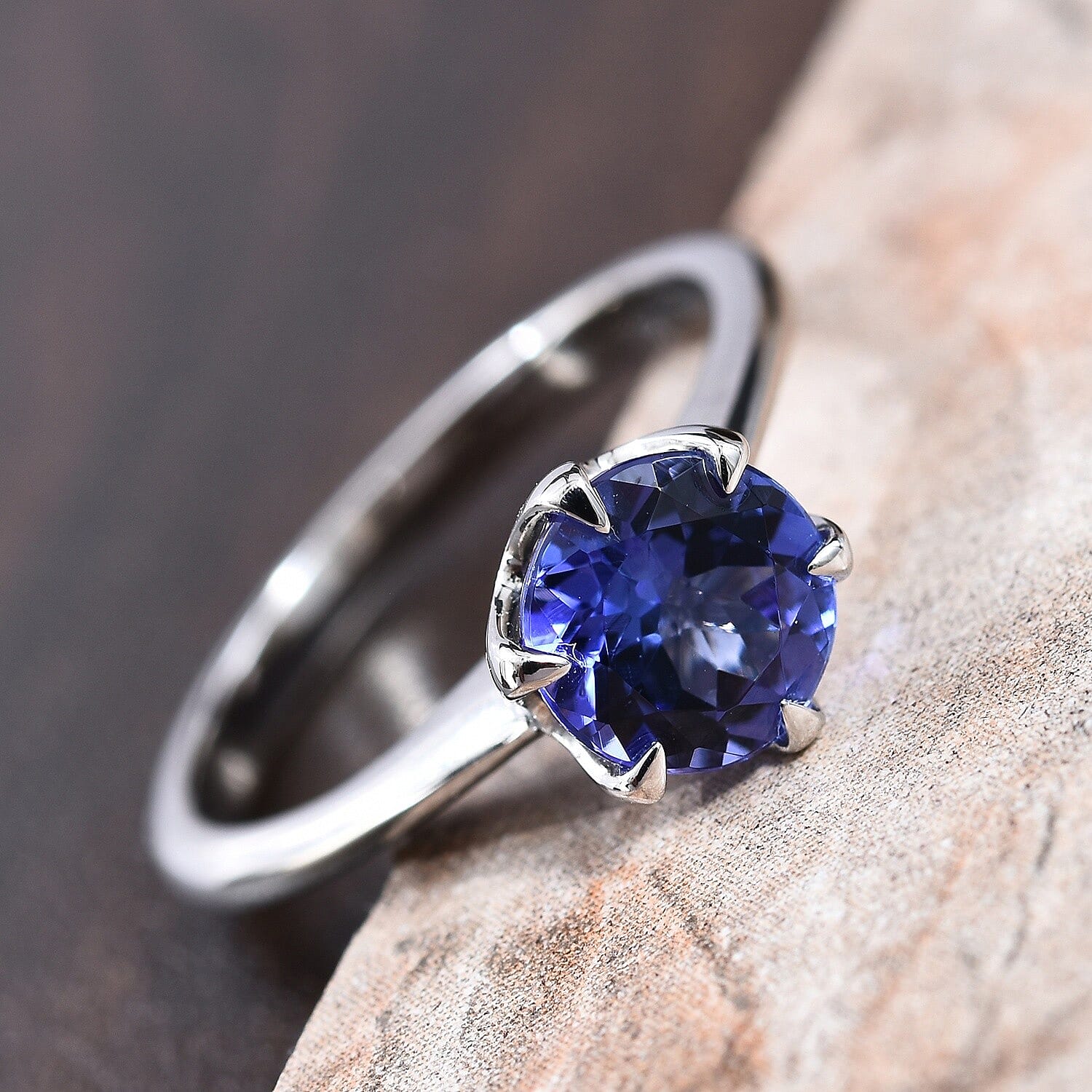RHAPSODY 950 Platinum AAAA Tanzanite (Rnd 7 mm) Solitaire Ring 1.54 Ct.