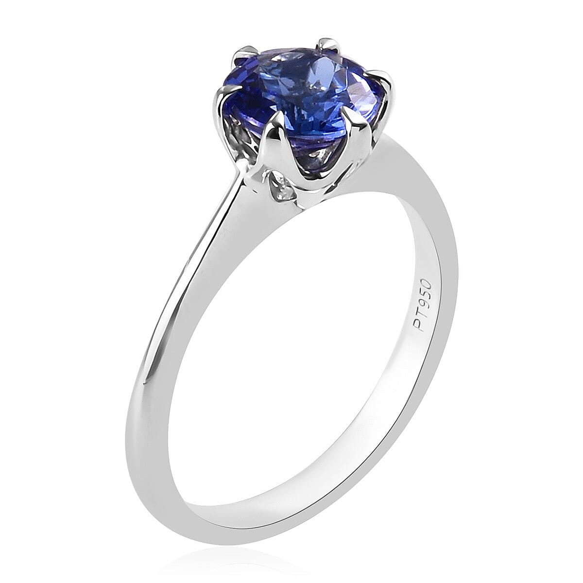 RHAPSODY 950 Platinum AAAA Tanzanite (Rnd 7 mm) Solitaire Ring 1.54 Ct.