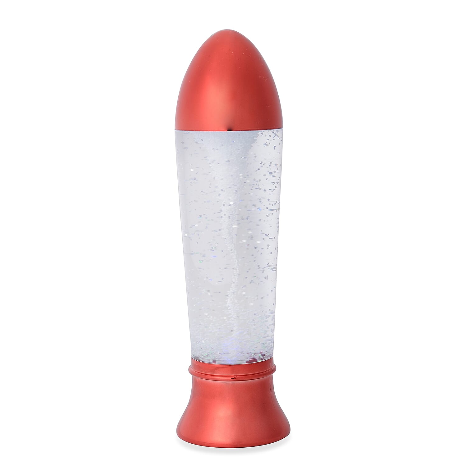 Tornado Rocket Shaped Decorative Lamp with USB Cable (Size 27x7 Cm) - Red (3xAAA Battery not Included)