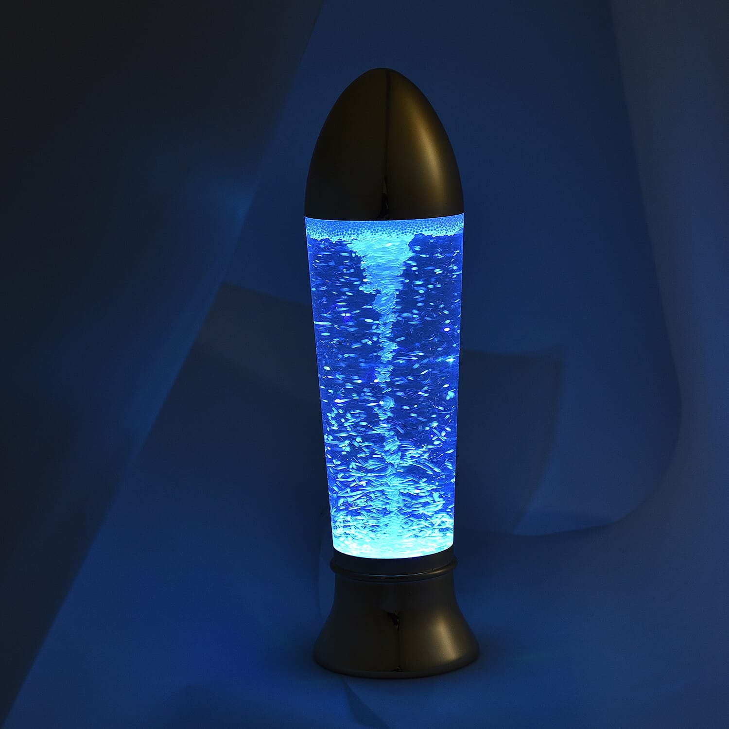 Tornado Rocket Shaped Decorative Lamp with USB Cable (Size 27x7 Cm) - Golden (3xAAA Battery not Included)
