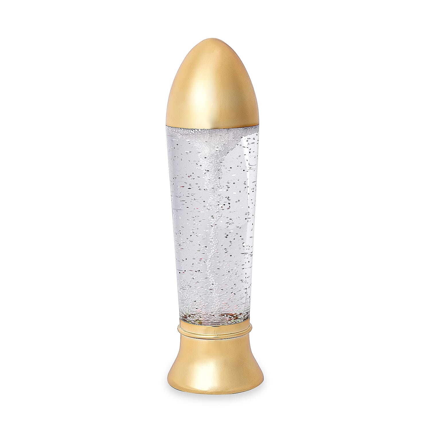Tornado Rocket Shaped Decorative Lamp with USB Cable (Size 27x7 Cm) - Golden (3xAAA Battery not Included)