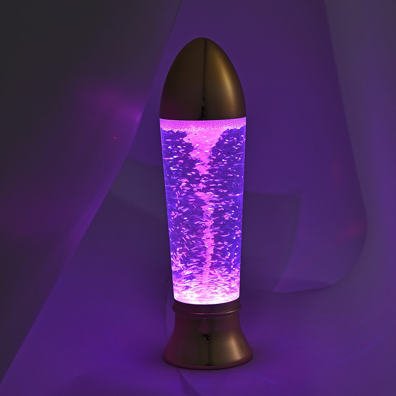 Tornado Rocket Shaped Decorative Lamp with USB Cable (Size 27x7 Cm) - Golden (3xAAA Battery not Included)