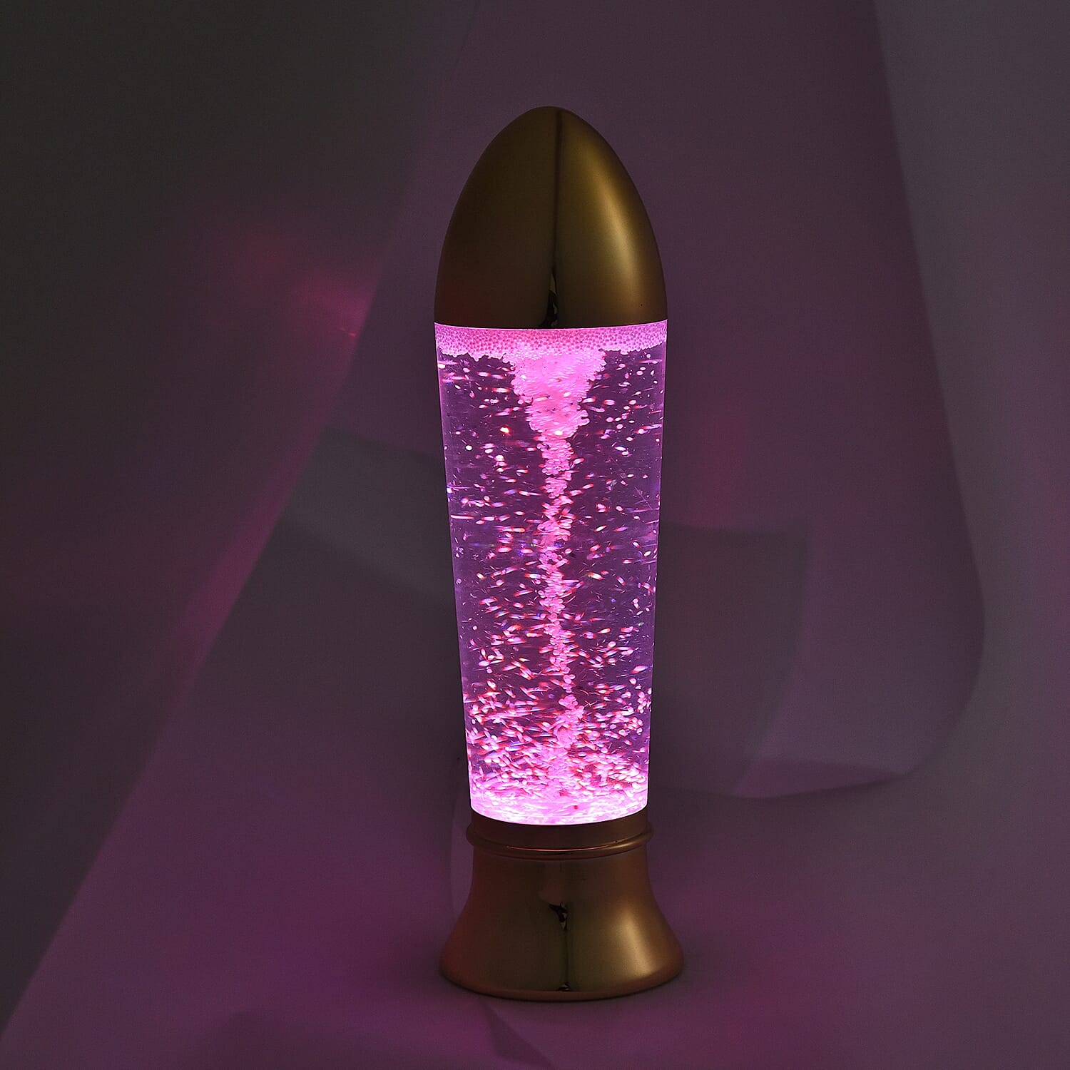 Tornado Rocket Shaped Decorative Lamp with USB Cable (Size 27x7 Cm) - Golden (3xAAA Battery not Included)