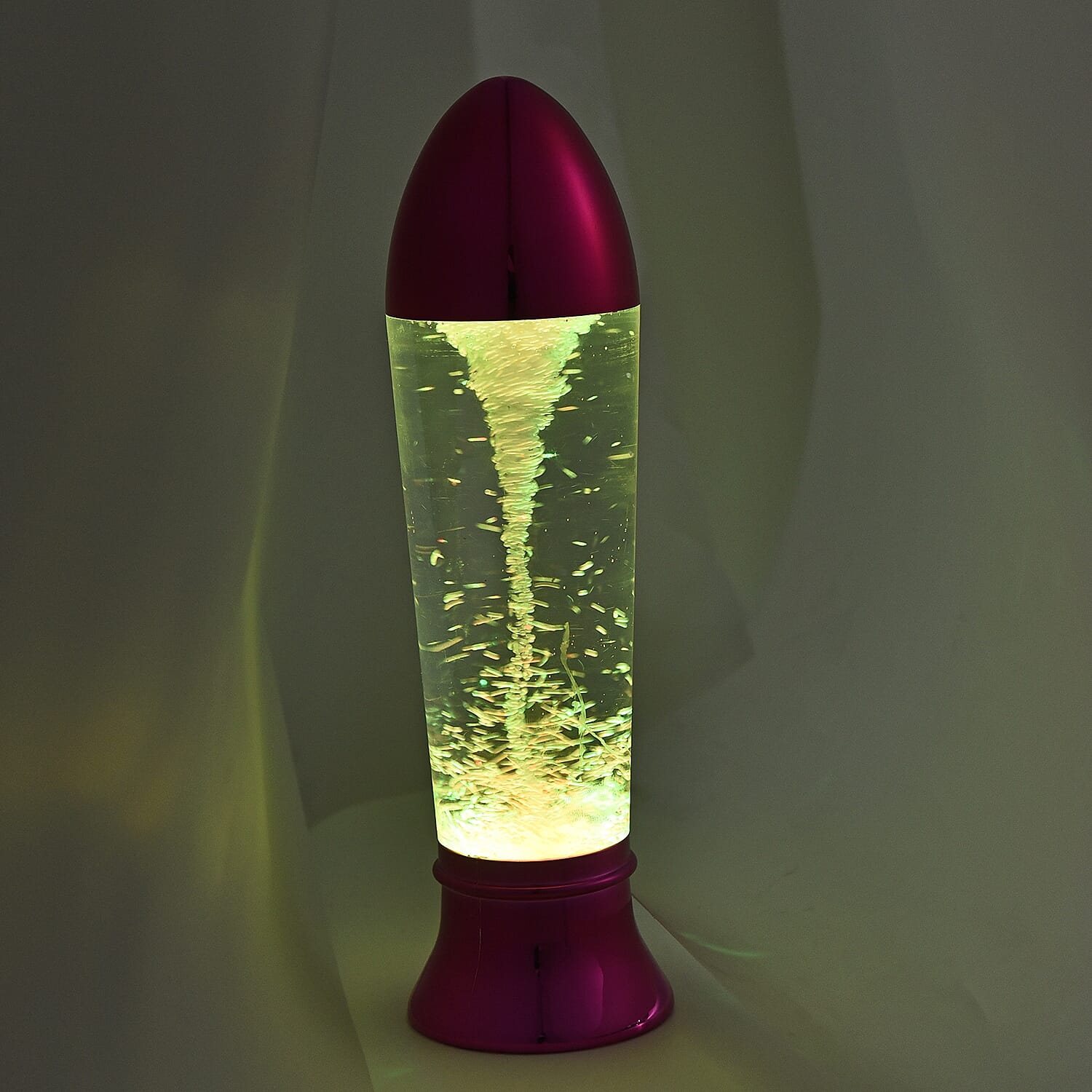 Tornado Rocket Shaped Decorative Lamp with USB Cable (Size 27x7 Cm) - Fuchsia (3xAAA Battery not Included)