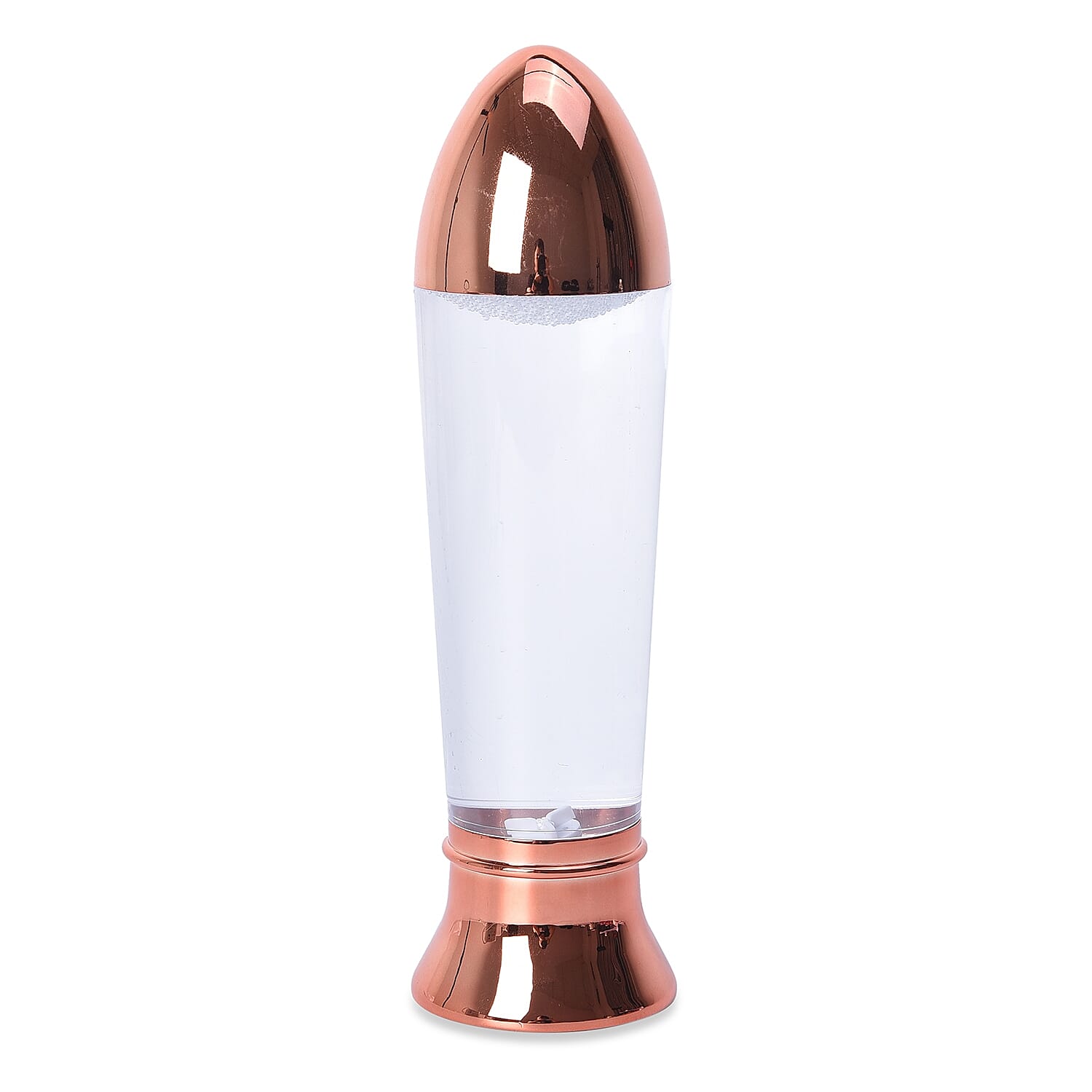 Tornado Rocket Shaped Decorative Lamp with USB Cable (Size 27x7 Cm) - Rose Gold (3xAAA Battery not Included)