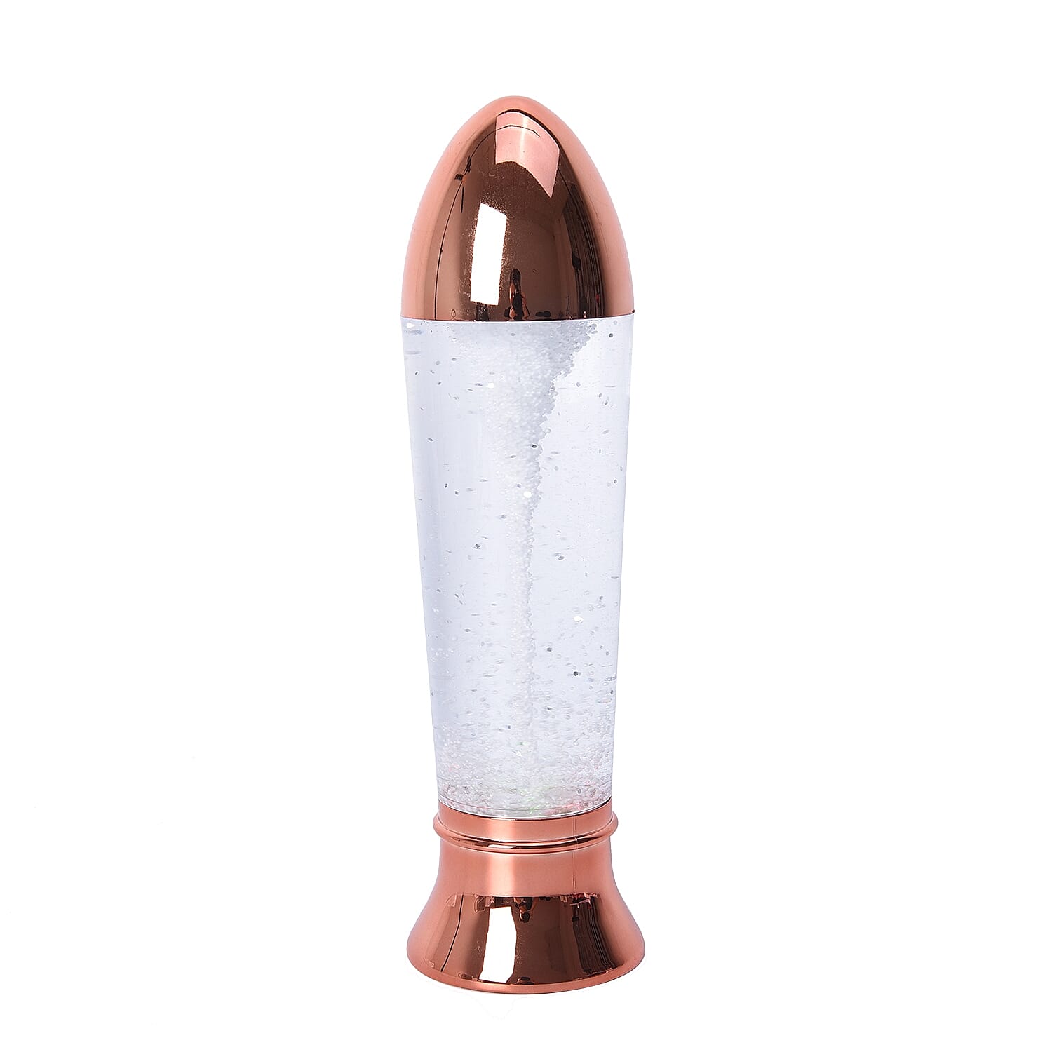 Tornado Rocket Shaped Decorative Lamp with USB Cable (Size 27x7 Cm) - Rose Gold (3xAAA Battery not Included)