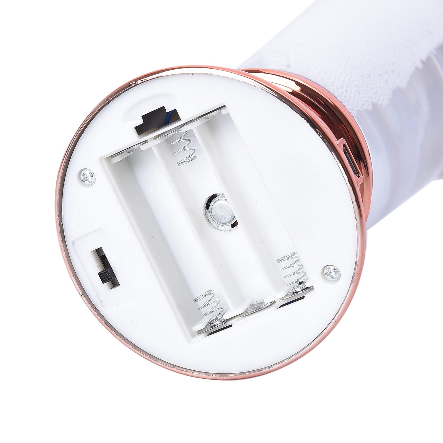 Tornado Rocket Shaped Decorative Lamp with USB Cable (Size 27x7 Cm) - Rose Gold (3xAAA Battery not Included)