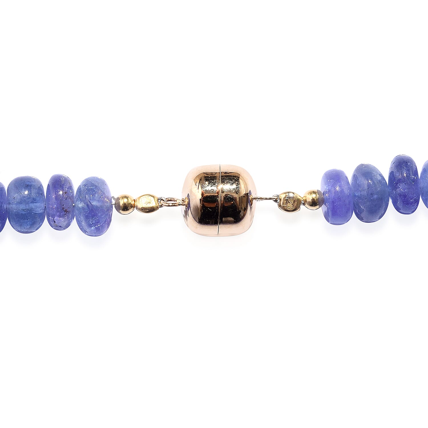 Legacy Collection - Extremely Rare Premium Colour Tanzanite Necklace (Size 18) in 14K Yellow Gold Magnetic Lock with Metal wire 220.000 Ct.