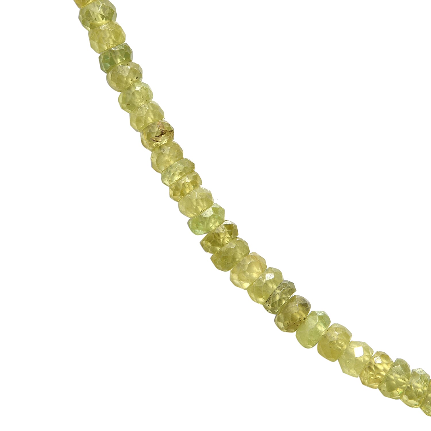 Sava Sphene (Rnd) Bead Necklace (Size 18) in Rhodium Overlay Sterling Silver 54.00 Ct.