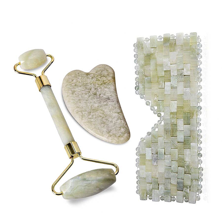 3 Piece Set - Natural Jade Skin Care Tools