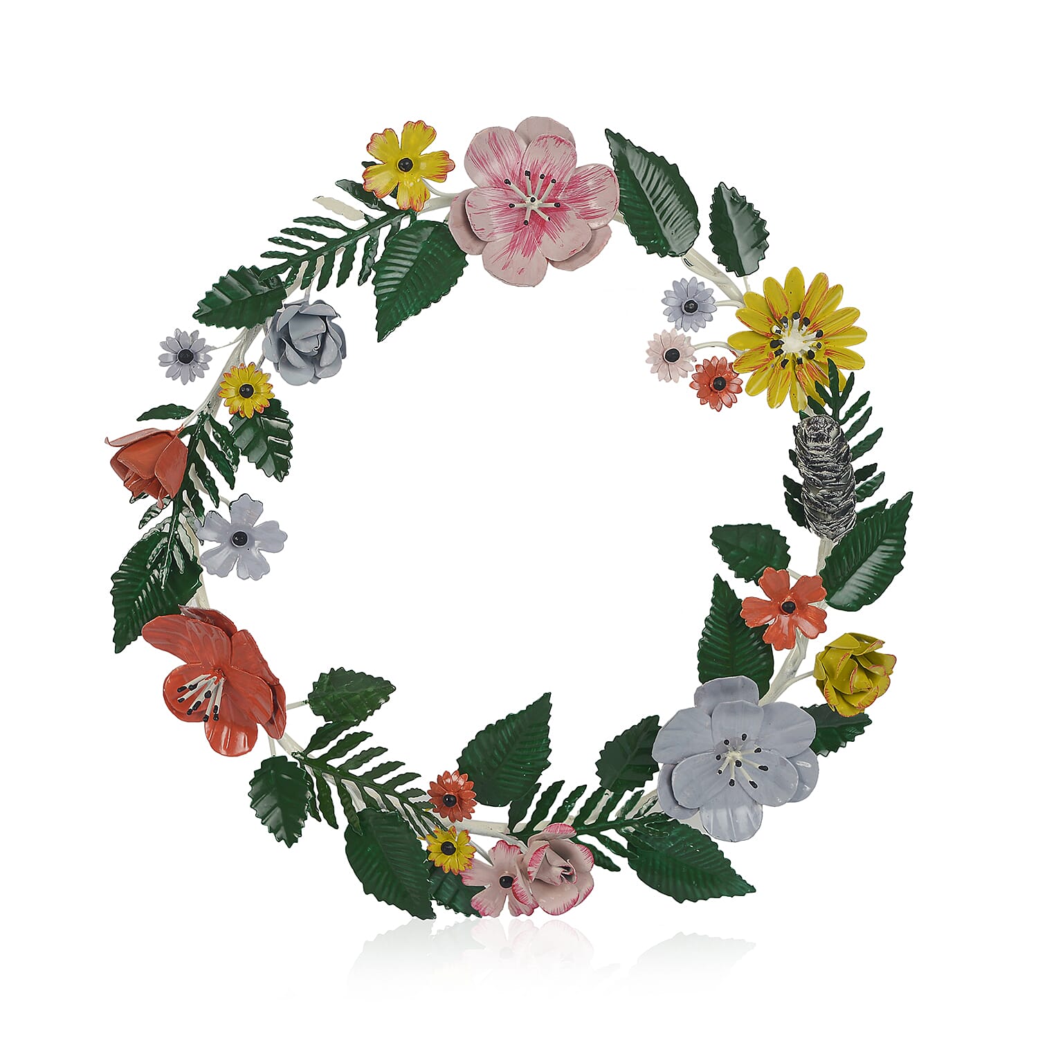 Decorative Handcrafted Flower Wreath (Size 34x32x5 Cm) - Multicolour
