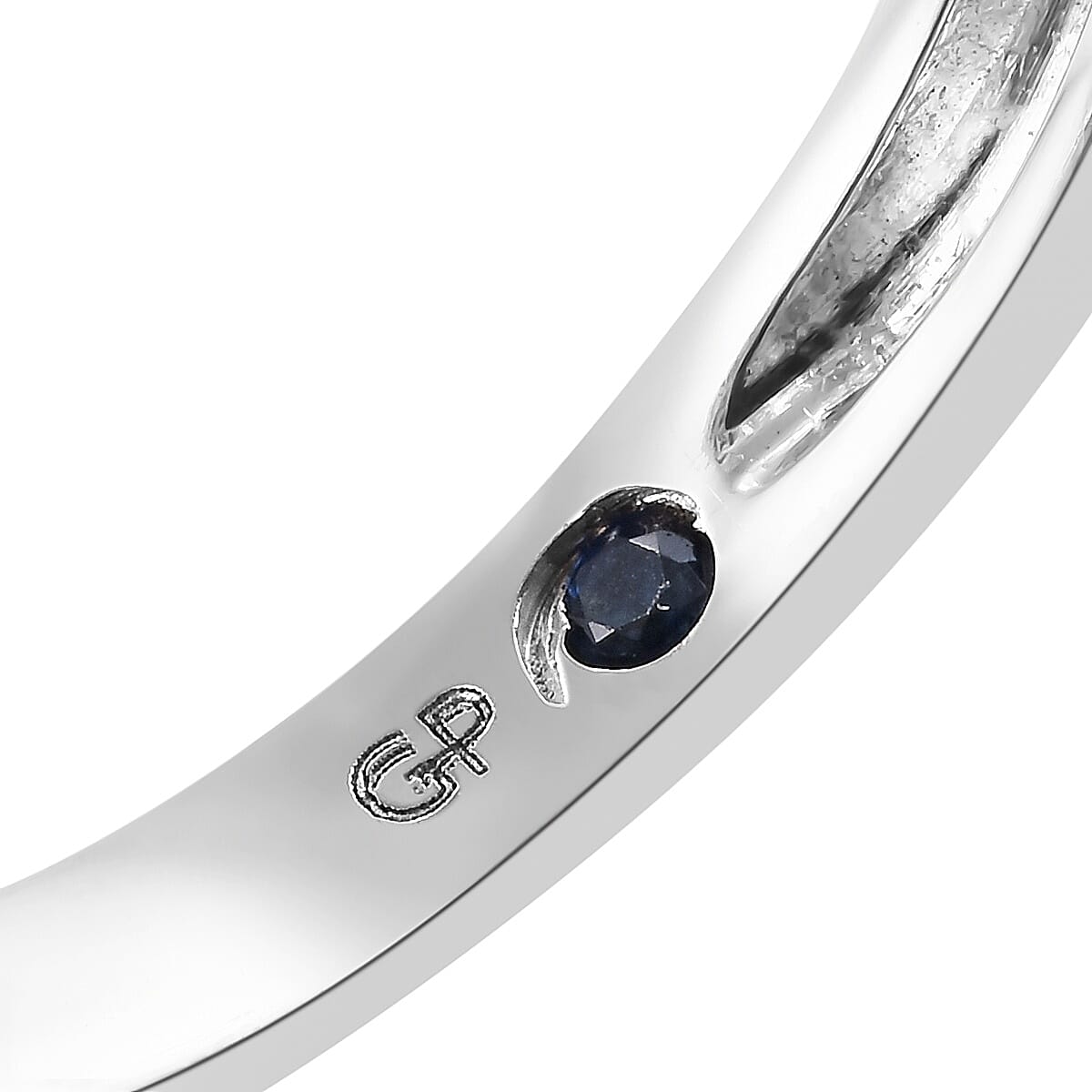 GP Diamond (Rnd), Blue Sapphire and Chrome Diopside Panther Ring in Platinum Overlay Sterling Silver 1.27 Ct, Silver wt. 5.49 Gms, Number of Diamond 293