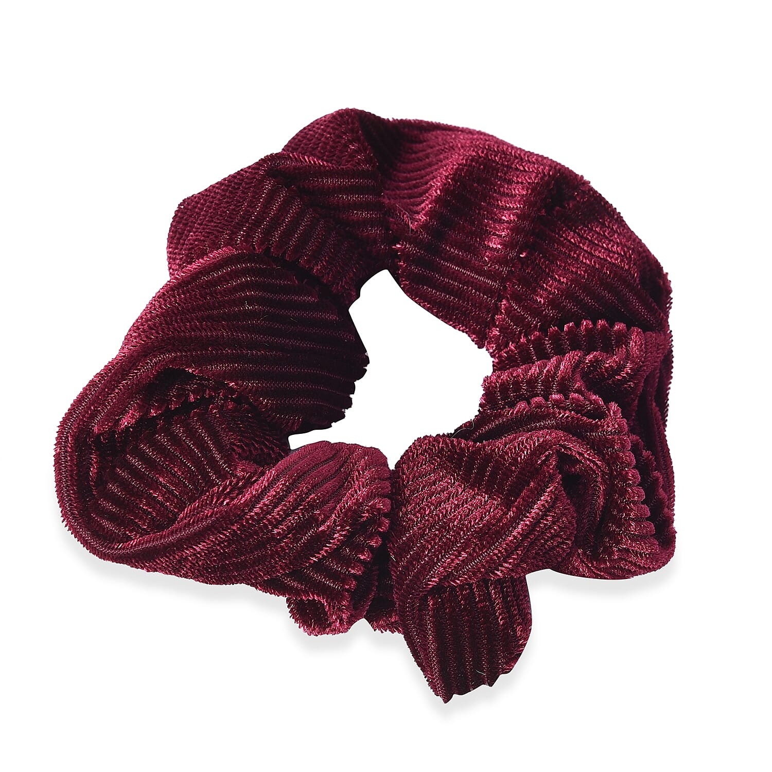 Set of 3 - Elastic Hair Bands (Dia: 9 Cm) - Black, Yellow and Red Wine - Hair Scrunchies