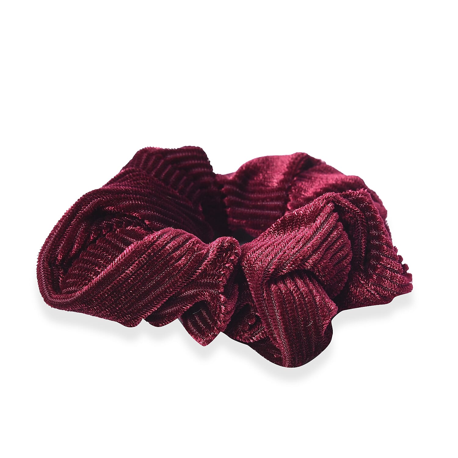 Set of 3 - Elastic Hair Bands (Dia: 9 Cm) - Black, Yellow and Red Wine - Hair Scrunchies