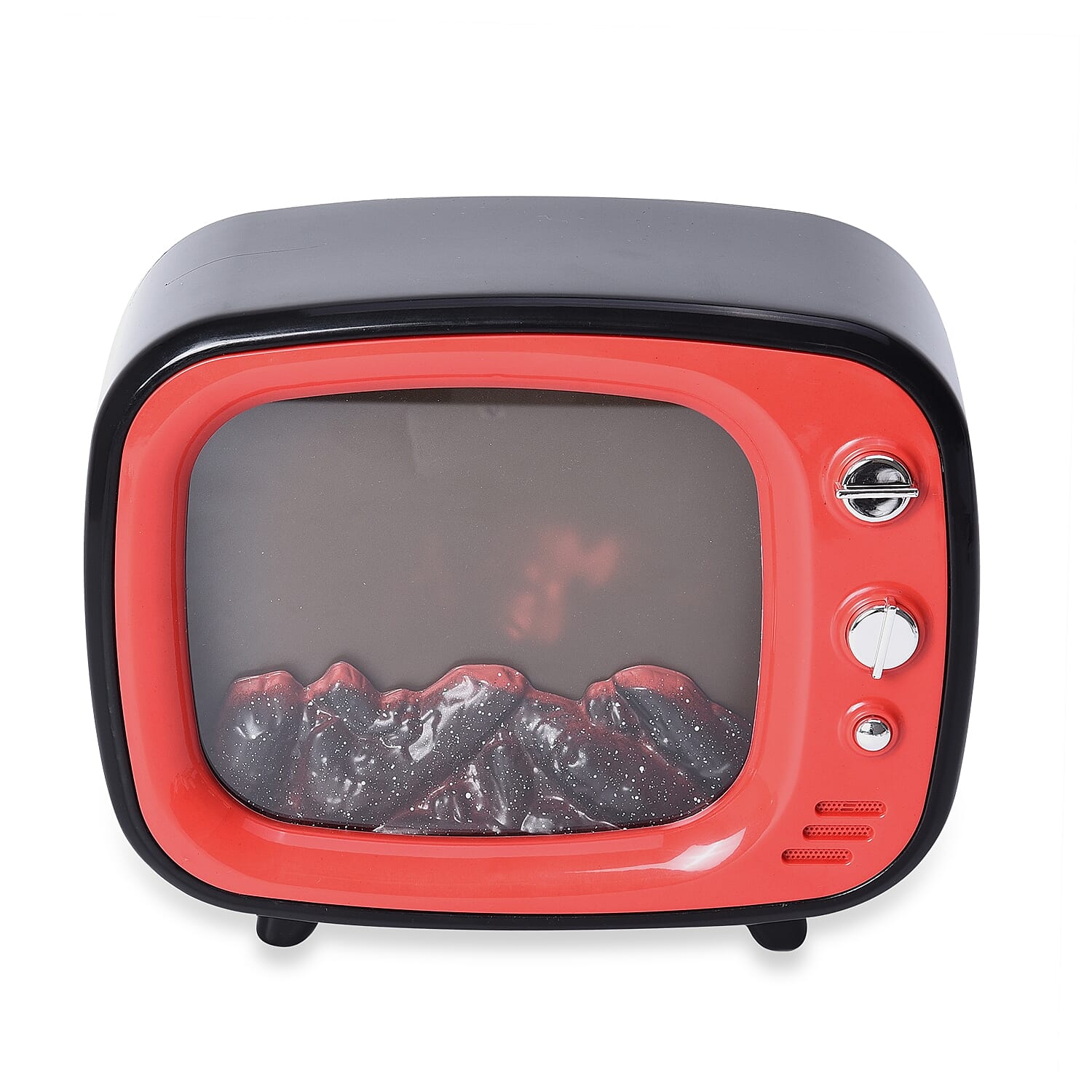 LED TV Fireplace Lamp with USB Cable (Size 26x20x10 Cm) - Red Colour (3xC Battery not Included)