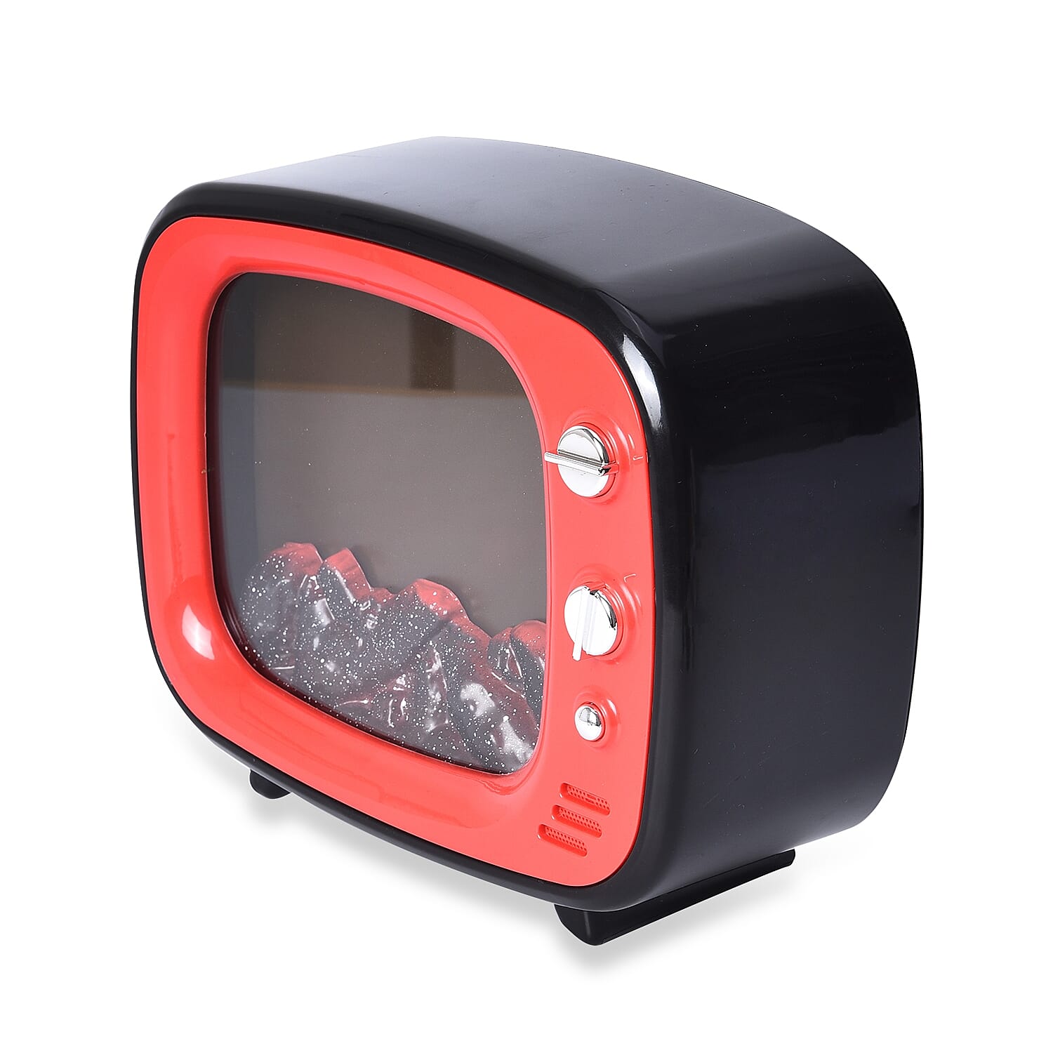 LED TV Fireplace Lamp with USB Cable (Size 26x20x10 Cm) - Red Colour (3xC Battery not Included)