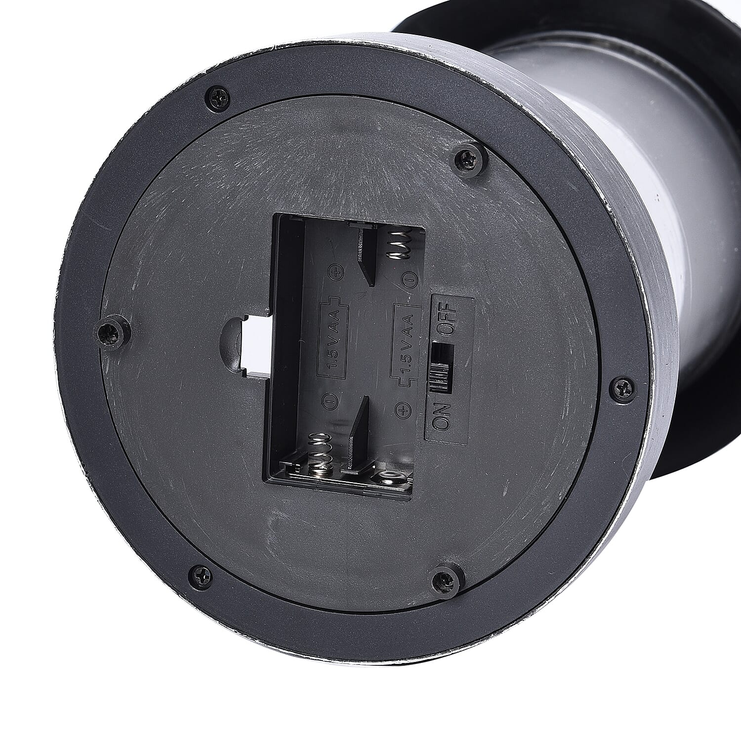 Fire Glow LED Flame Lantern with Handle (Size 33x13 Cm) - Black with Silver (2xAA Battery not Included)