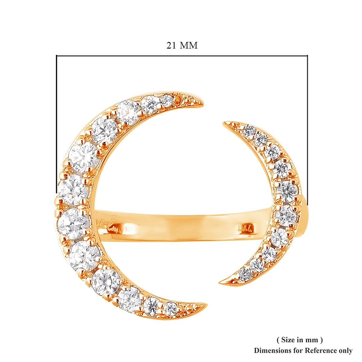 Isabella Liu - Twilight Collection - Natural White Cambodian Zircon (Rnd) Adjustable Ring in Yellow Gold Overlay Sterling Silver