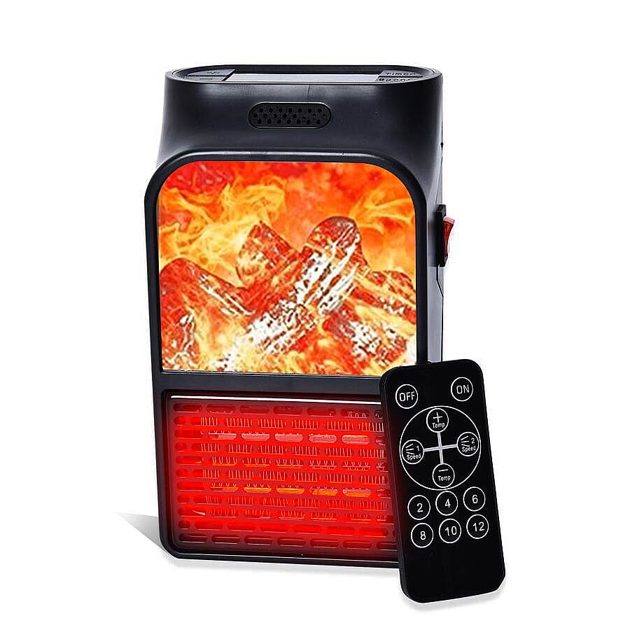 Remote Control Electric Handy Heater 500W Fireplace Design with Rotatable UK Plug